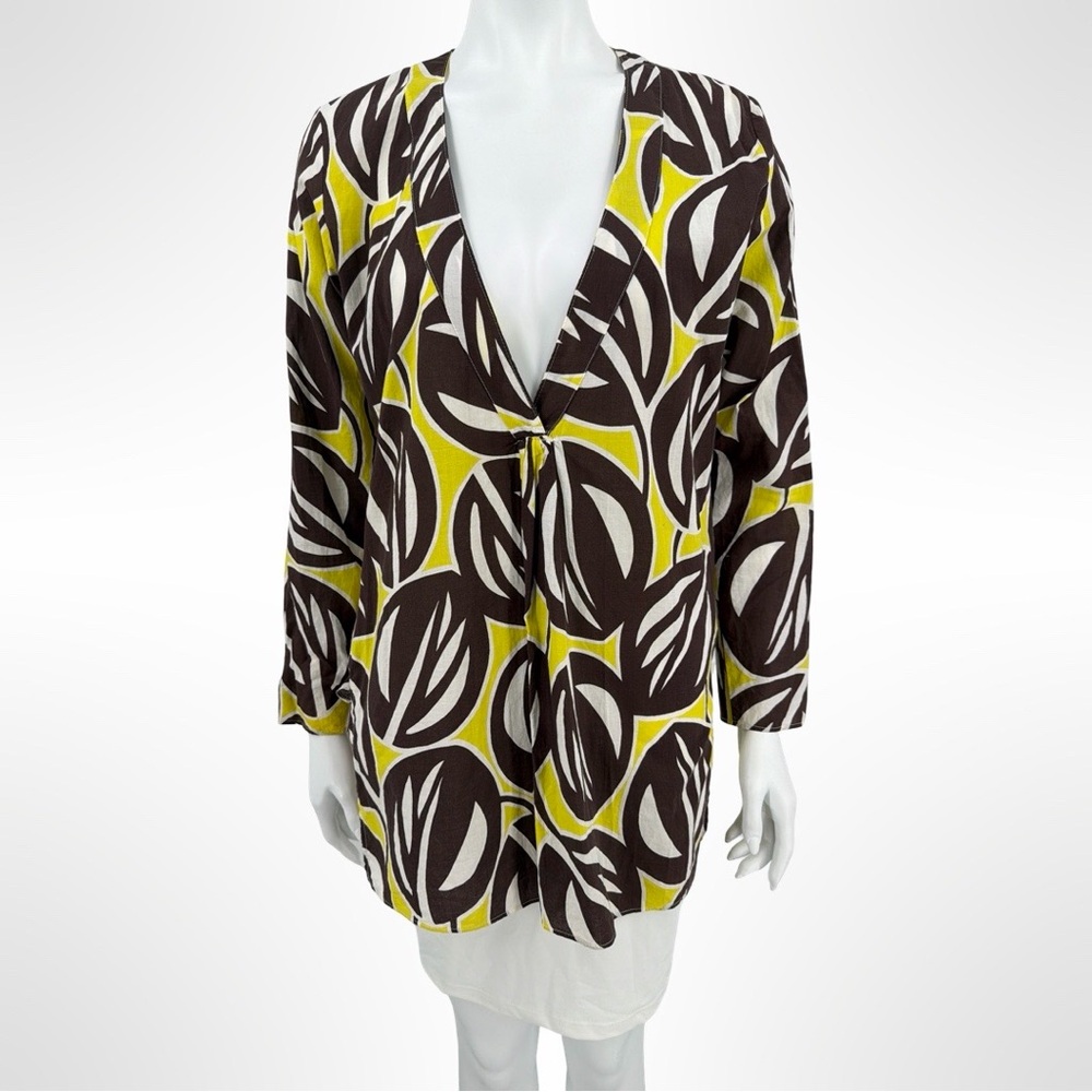 Beach/Poolside Coverup Leaf Print Top size S